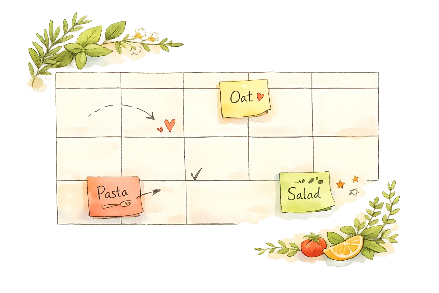 Meal planning calendar preview