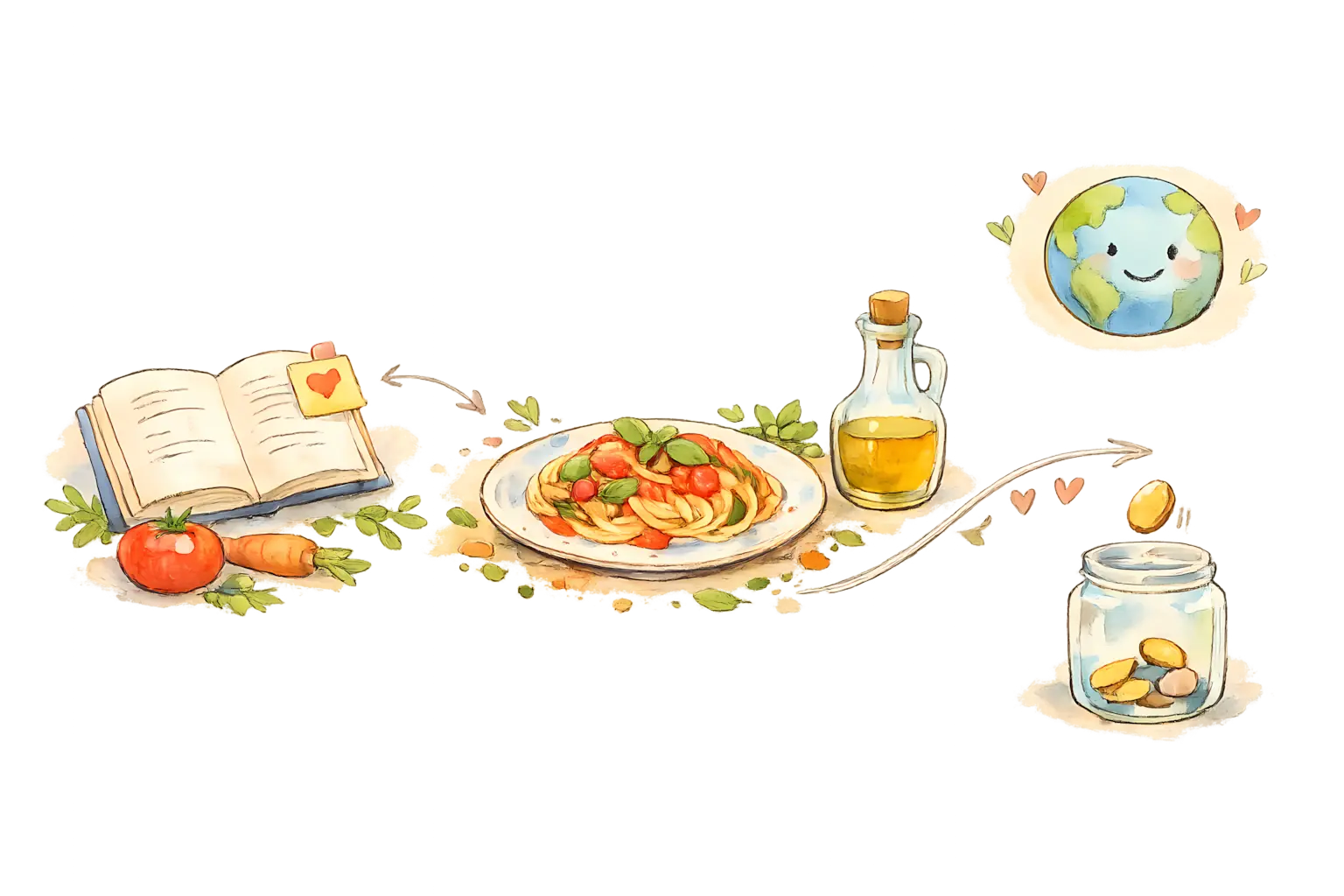 Saved recipe collection preview